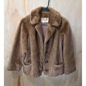 Sussman’s Daytona Beach Brown Fur Coat L 25”